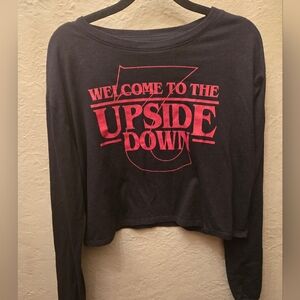 Stranger Things “Welcome to the Upside Down” Cropped Long Sleeve Top